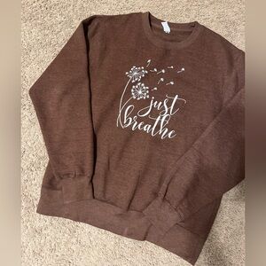 Brown 'Just Breathe' Sweatshirt